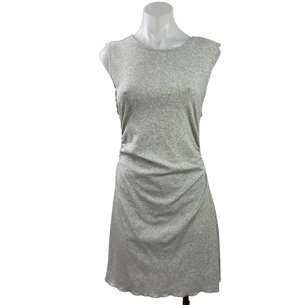 WeWoreWhat Heather Gray Sleeveless Knit Ruched A Line Mini Tank Dress Size L